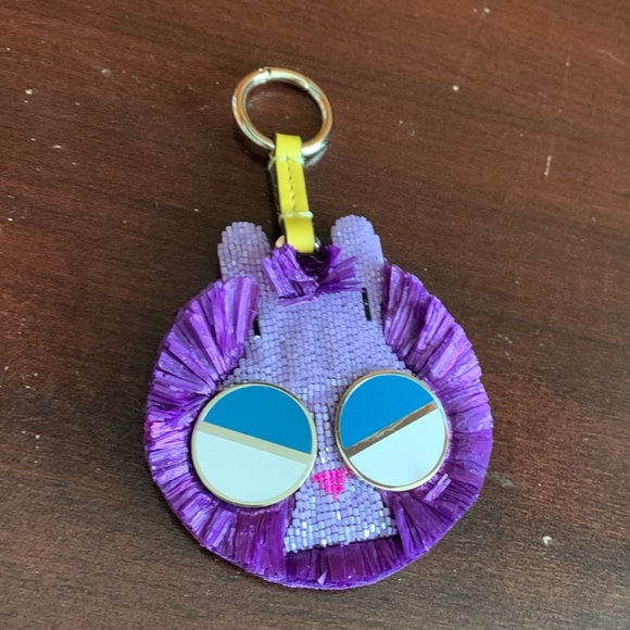 Authentic Kate Spade New York Spademals Key Fob Raffia Bunny Leather Keychain - Picture 4 of 10